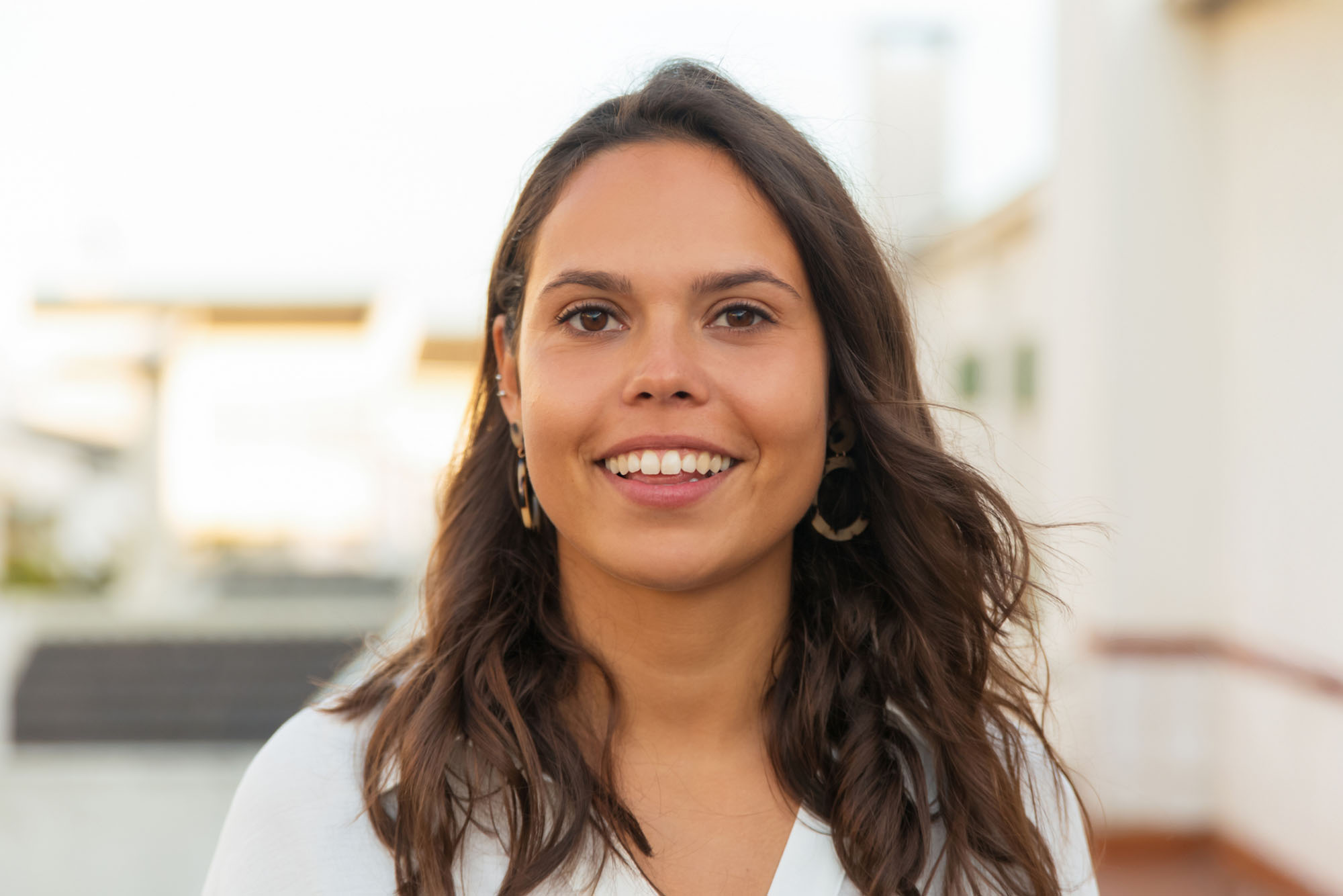 Smiling young empowered woman